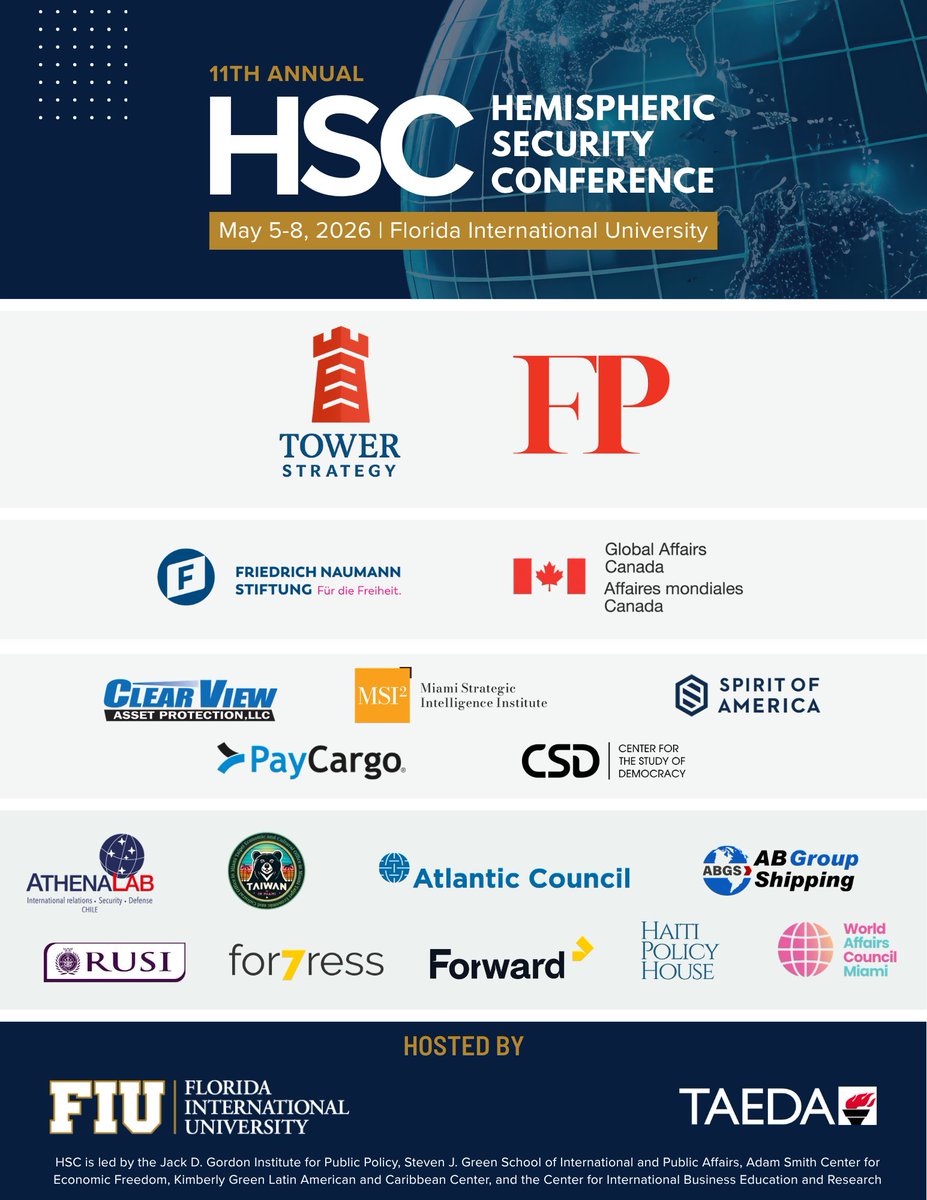 GordonInstitute's tweet photo. We’re proud to spotlight the #partners and #sponsors whose support fuels this dynamic event, happening May 5-8 at Florida International University in #Miami!

We extend our sincere appreciation to the #sponsors and #supporters helping us convene 🌍#global #leaders https://t.co/CNbRs7eerc