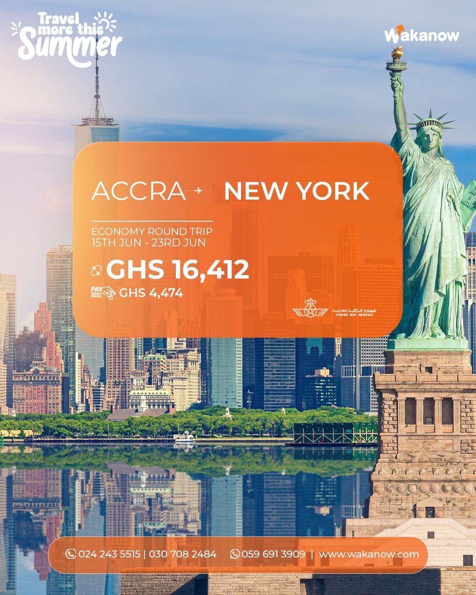 WakanowGhana's tweet image. #WakanowGhana #Flights #Toronto #NewYork #ThinkTravelThinkWakanow