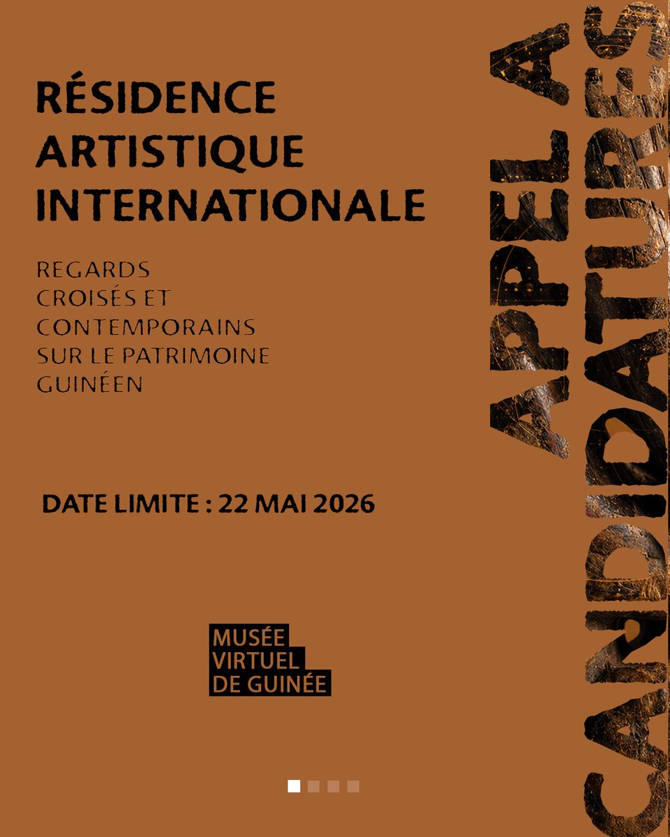saboutech's tweet photo. 💥 Appel — R��sidence artistique 🇬🇳🇫🇷
Artistes visuel·le·s &amp; numériques
🎁 Bourse + prise en charge
📍 Conakry/Paris | Oct–Déc 2026

📅 22 mai
🔗 https://t.co/xlc92yViWs https://t.co/mF3h1zxJOY