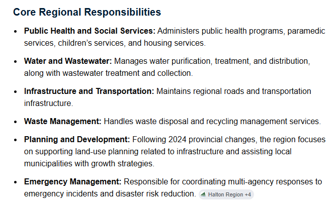 AndreaGrebenc's tweet image. All of these public services are at risk of privatization under an APPOINTED REGIONAL Char System. #Burlon, #MiltonON, #Oakville, #HaltonHills call your MPP to stop #Bill100 -  this position will VETO 23 ELECTED council members including mayors!