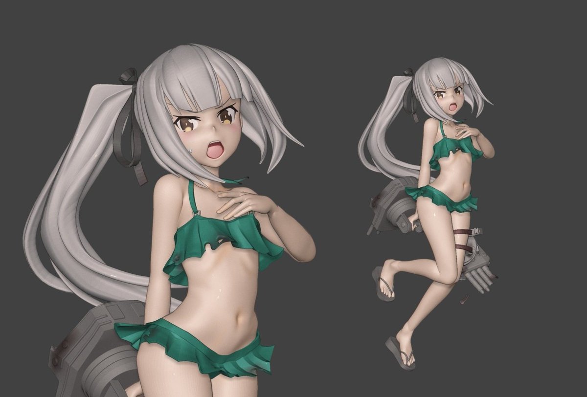 「zbrushで美少女フィギュアのモデリングやってます。 #ゴールデンウィークSN」|クロザリのイラスト