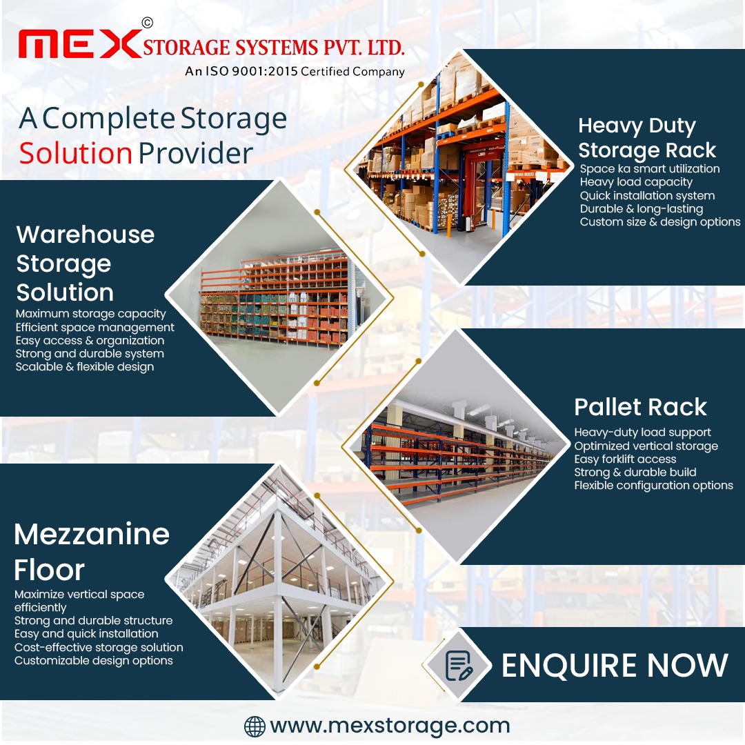 MSSPLNOIDA's tweet image. Smart storage that works harder for your business. Optimize space, boost efficiency, and scale with confidence. Enquire now.

#WarehouseStorage #StorageSolutions #IndustrialStorage #PalletRack #MezzanineFloor #HeavyDutyRacks #WarehouseDesign #SpaceOptimization #Logistics