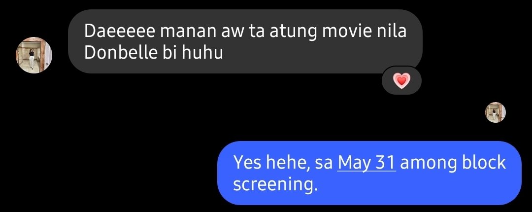 Yung churchmate ko biglang nag chat. 
Sabay daw kami manuod ng #DonBelle movie.

#TayoSaWakas