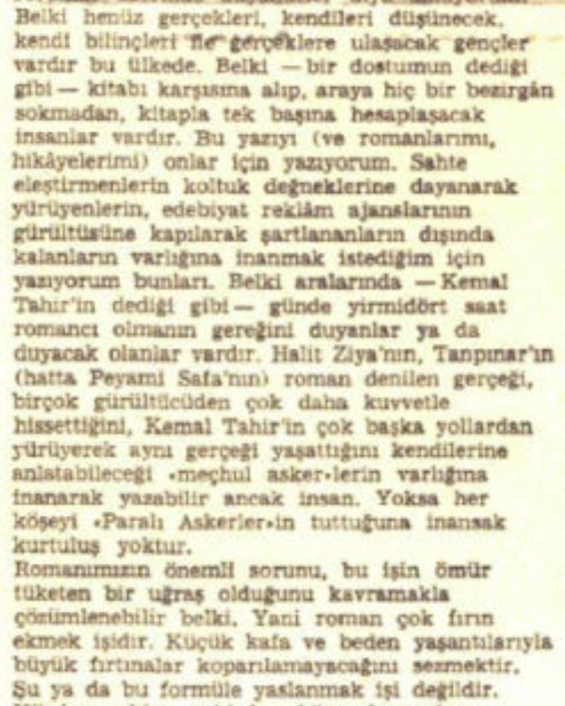 _CemAkas's tweet photo. oğuz atay, "temel sorun, romanın temel sorunlarının inkarıdır bugün," cumhuriyet, 21 şubat 1976. https://t.co/0qjbYYLgPG