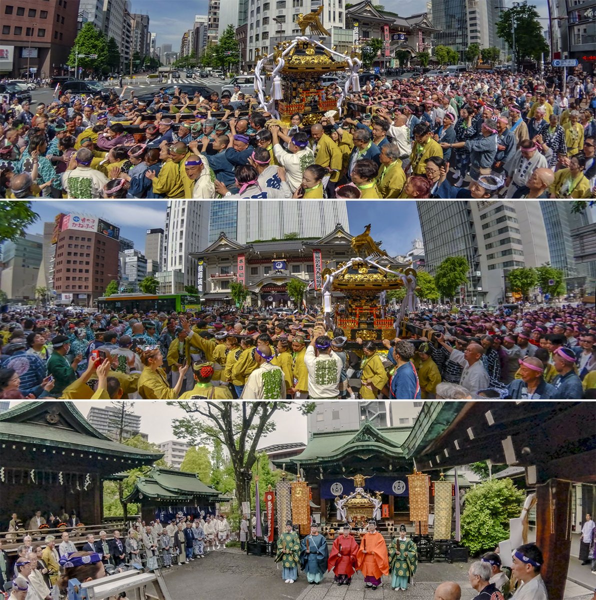 satoagg's tweet image. ゴールデンウィークの東京近郊ネタ、昨日＆本日開催の「鐵砲洲稲荷神社　例大祭」です。

4月頃から日本各地で開催されるお祭りが増えてきます。

東京では5月頃から毎週のようにどこかしらでお祭りが開催されます。

動画（ #3D #VR180）をYouTubeと  #DEOVR にアップしました。↓