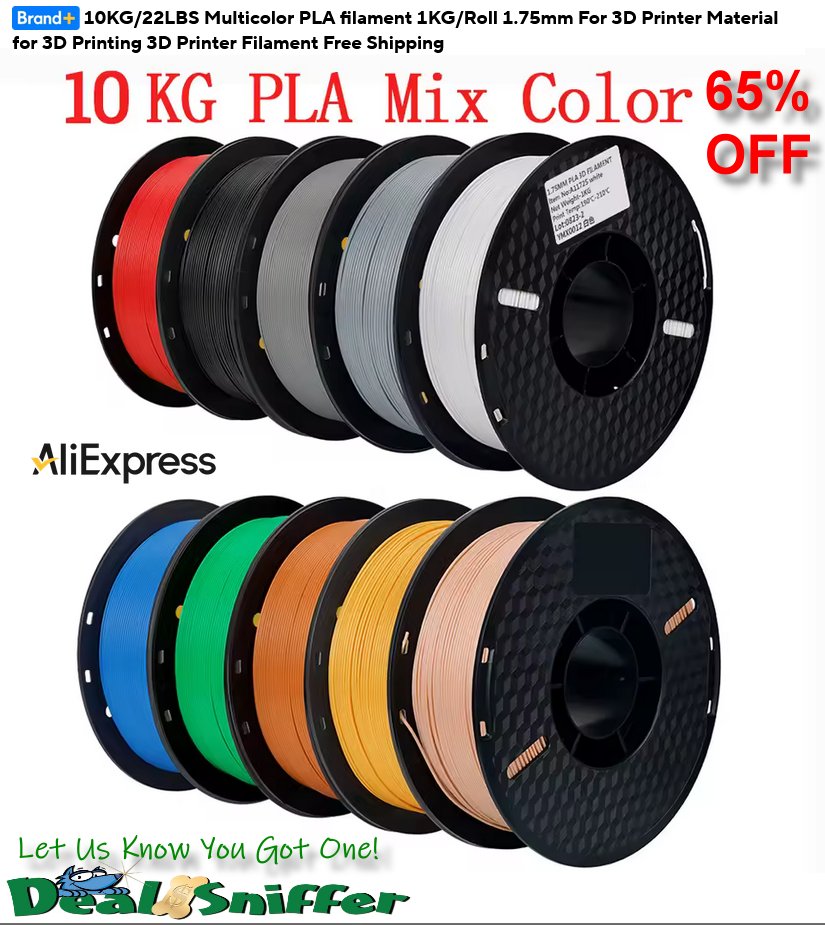 dealsniffer's tweet image. 🤩 65% OFF 10-Pack 1KG KINGROON PLA 1.75mm 3D Printer Filament (mixed colors) 👍
mavely.app.link/3ldTXRPKR2b 🔗
#3dprint #3dprinter #printing #DIY #crafts #hobby #Aliexpress
