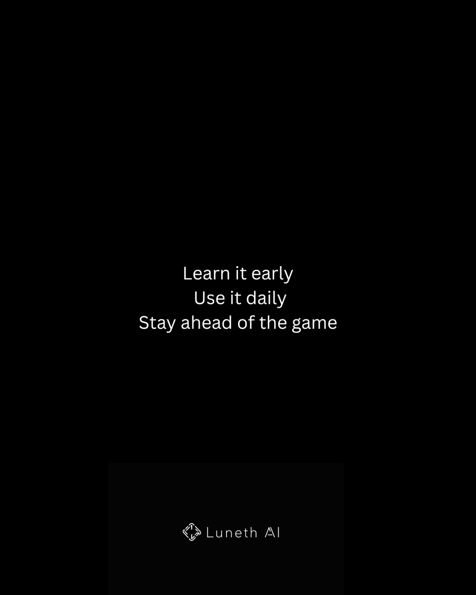 LunethAI's tweet image. AI isn’t here to take your job — but someone using AI might

The biggest opportunity right now is learning how to automate simple tasks and free up your time

The earlier you adapt, the bigger the advantage.

#AIAutomation #FutureOfWork #EntrepreneurMindset #TechTrends