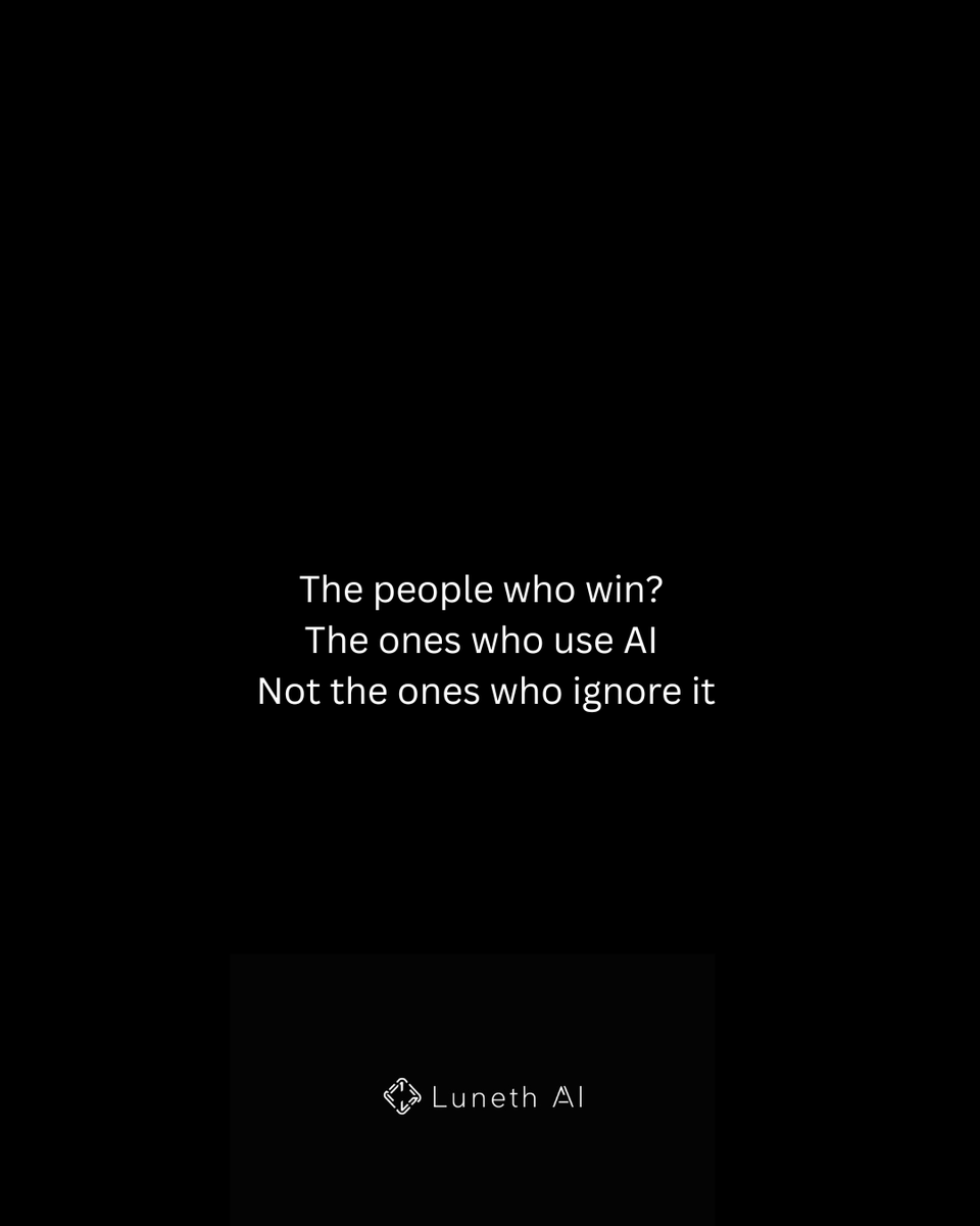 LunethAI's tweet image. AI isn’t here to take your job — but someone using AI might

The biggest opportunity right now is learning how to automate simple tasks and free up your time

The earlier you adapt, the bigger the advantage.

#AIAutomation #FutureOfWork #EntrepreneurMindset #TechTrends