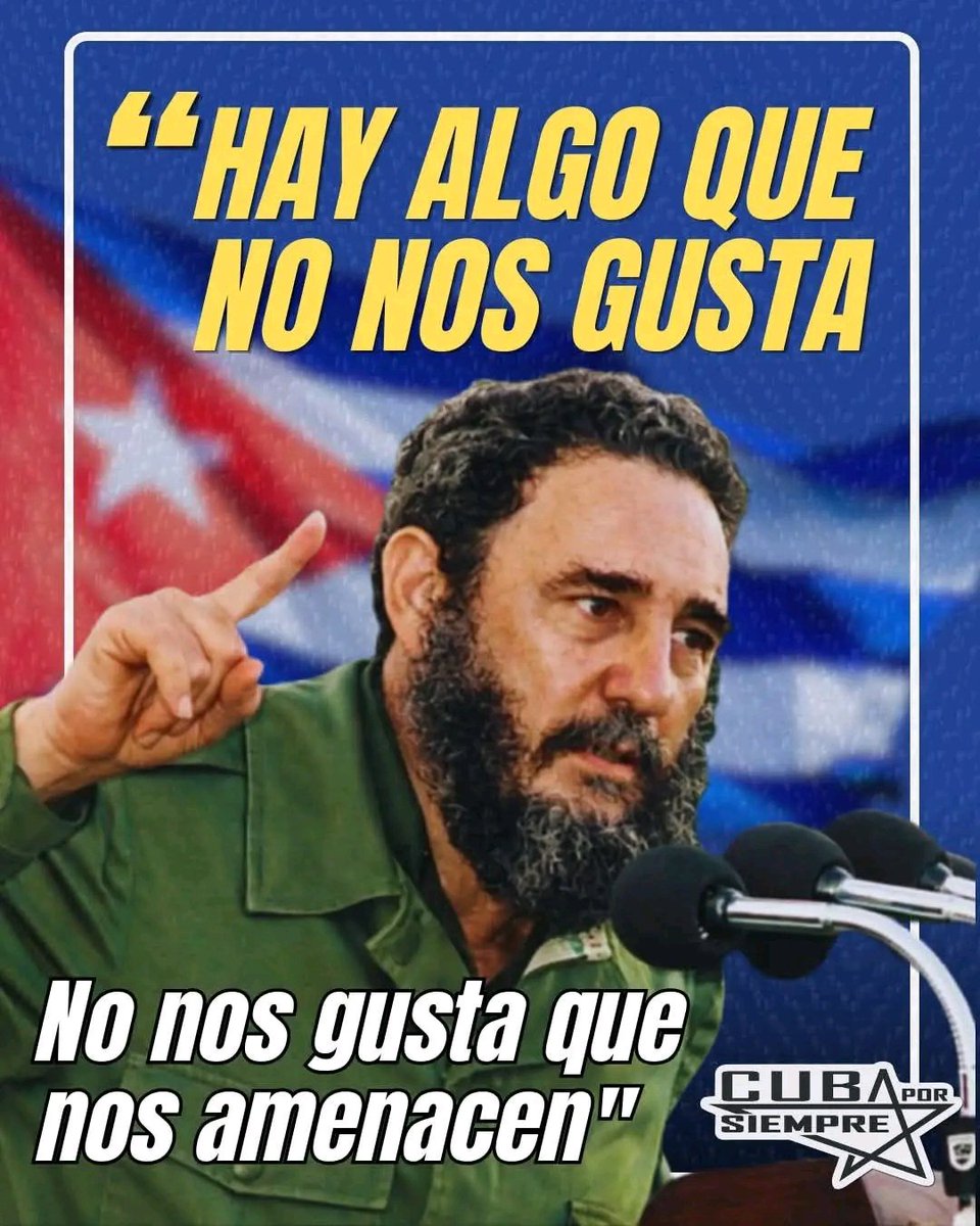 FidelAl08131349's tweet photo. #Jatibonico" Hay algo que no nos gusta; no nos gusta que nos amenacen". 
#LaPatriaSeDefiende
#SanctiSpíritusEnMarcha https://t.co/vMO8RcwvkA