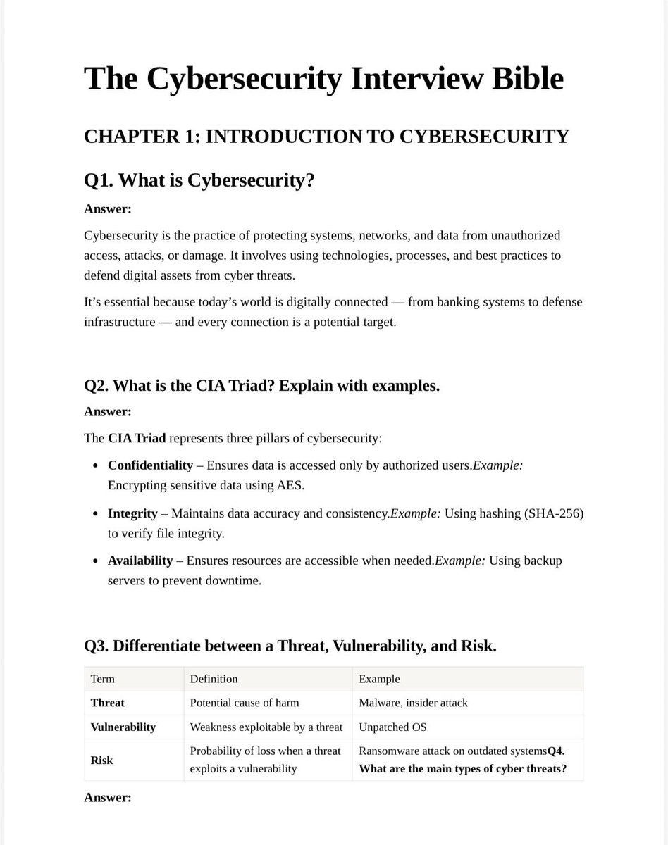 DIGITALEARN_1's tweet image. Cybersecurity fundamentals every aspiring professional should know — from CIA Triad to Risk Assessment &amp;amp; Security Policies. Build strong basics, crack interviews smarter. 

Download the PDF link below 

linkedin.com/posts/digitale…

#CyberSecurity #InfoSec #EthicalHacking #CareerTips