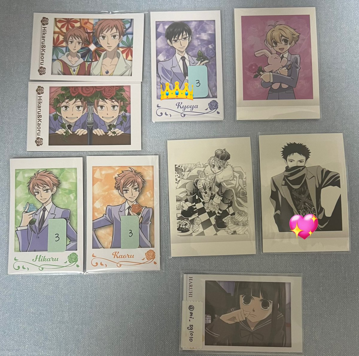 mi_sg1010's tweet photo. 【交換譲渡】桜蘭高校ホスト部 紙類 缶バッジ アクリルコースター
譲)画像1〜8

一部白紙分
paypay・郵送のみ

👑は💕、💕なくなり次第💖同数抱き合わせお願いいたします。

検索からでもお気軽にお声掛けください。↓ https://t.co/Qm0xBkn4Bl