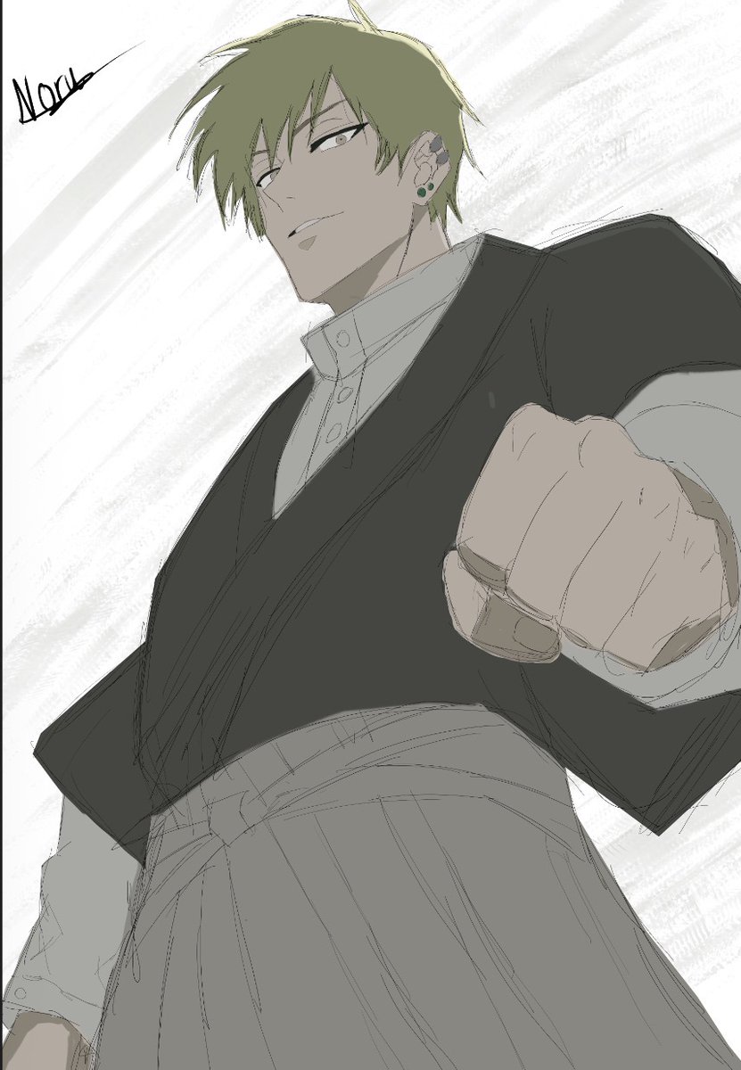 SleepyNightKun's tweet photo. Naoya Zenin, I hate his personality but like his design and powers. His powers are cool I must admit. #JJK #Art #fypシ゚ https://t.co/71jRTLs2Ne
