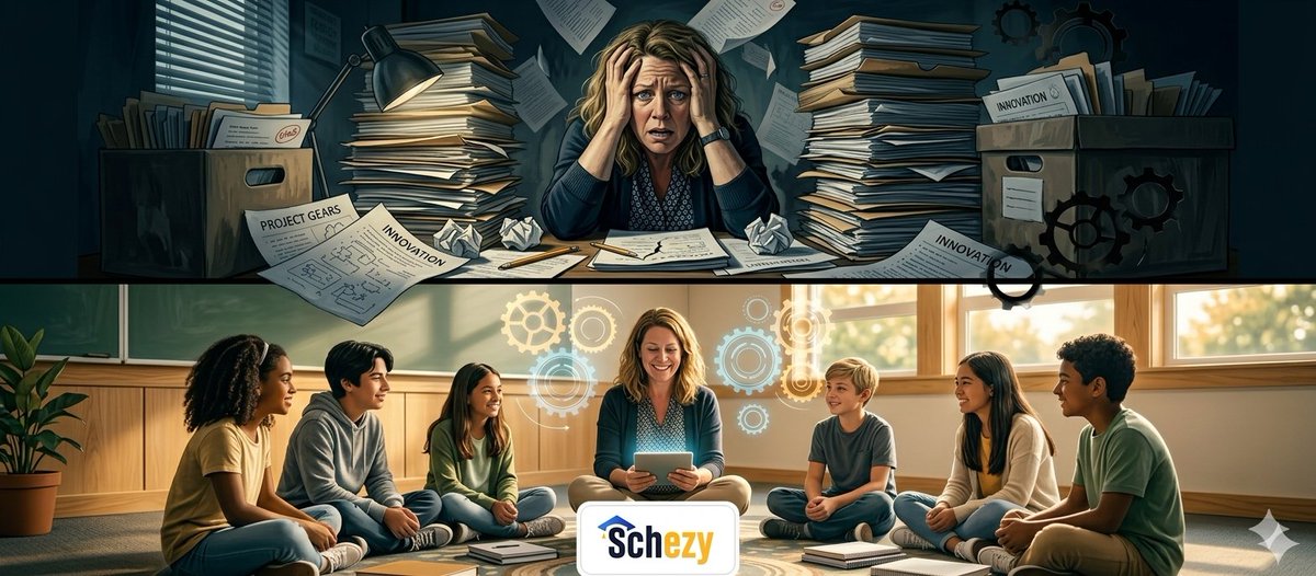 pranjali_h29673's tweet image. Stop letting paperwork get in the way of teaching. 🍎

Administrative friction is a silent barrier to student
success. Streamline your operations to reclaim time for
what matters: learning.

Move from friction to flow: schezy.com

#edtech #education #productivity