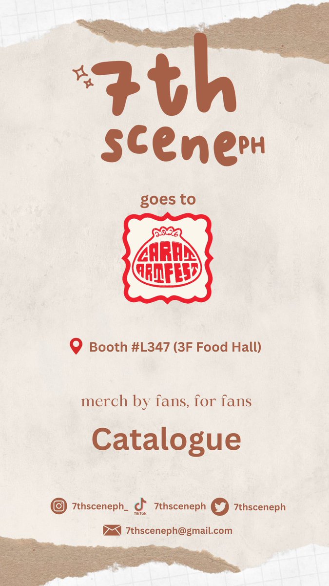 7thsceneph's tweet photo. 7th Scene PH goes to #CaratArtFest2026

feat. Face the Sun Collection ☀️

see you there!
🎪 Booth L347 (3F Food Hall) https://t.co/i7o9QXUPsL