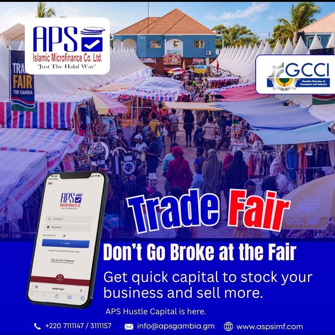 ApsIslamic's tweet image. Trade Fair is packed… are you stocked? 👀💰

Don’t miss sales because of low stock.
APS Hustle Capital = quick money to buy more and sell more. 🔥
This is your season, maximize it.

📍 Visit APS at the fair
📲 Apply on the app

#TradeFair
#HustleSmart
#MakeMoney
#TheGambia