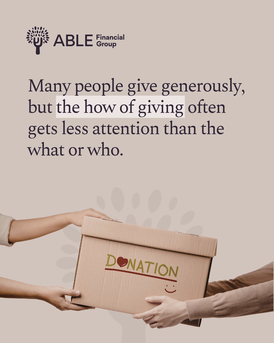 ABLEFinancialgr's tweet photo. If you've been writing checks to the same organizations for years, there may be more effective ways to structure those gifts.
If giving is part of your long-term plan, this month is a good time to review the mechanics. https://t.co/vEj3snedLa