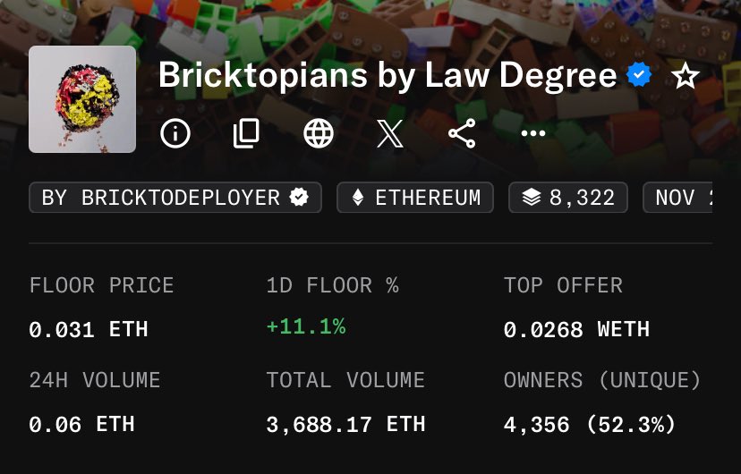 Illuminatiwolf's tweet photo. There are 4356 Unique Brick holders

Only 3000 follow me. Where are the rest?

Show me your Brick and I will follow you 🧱 https://t.co/93H1I9L3oj