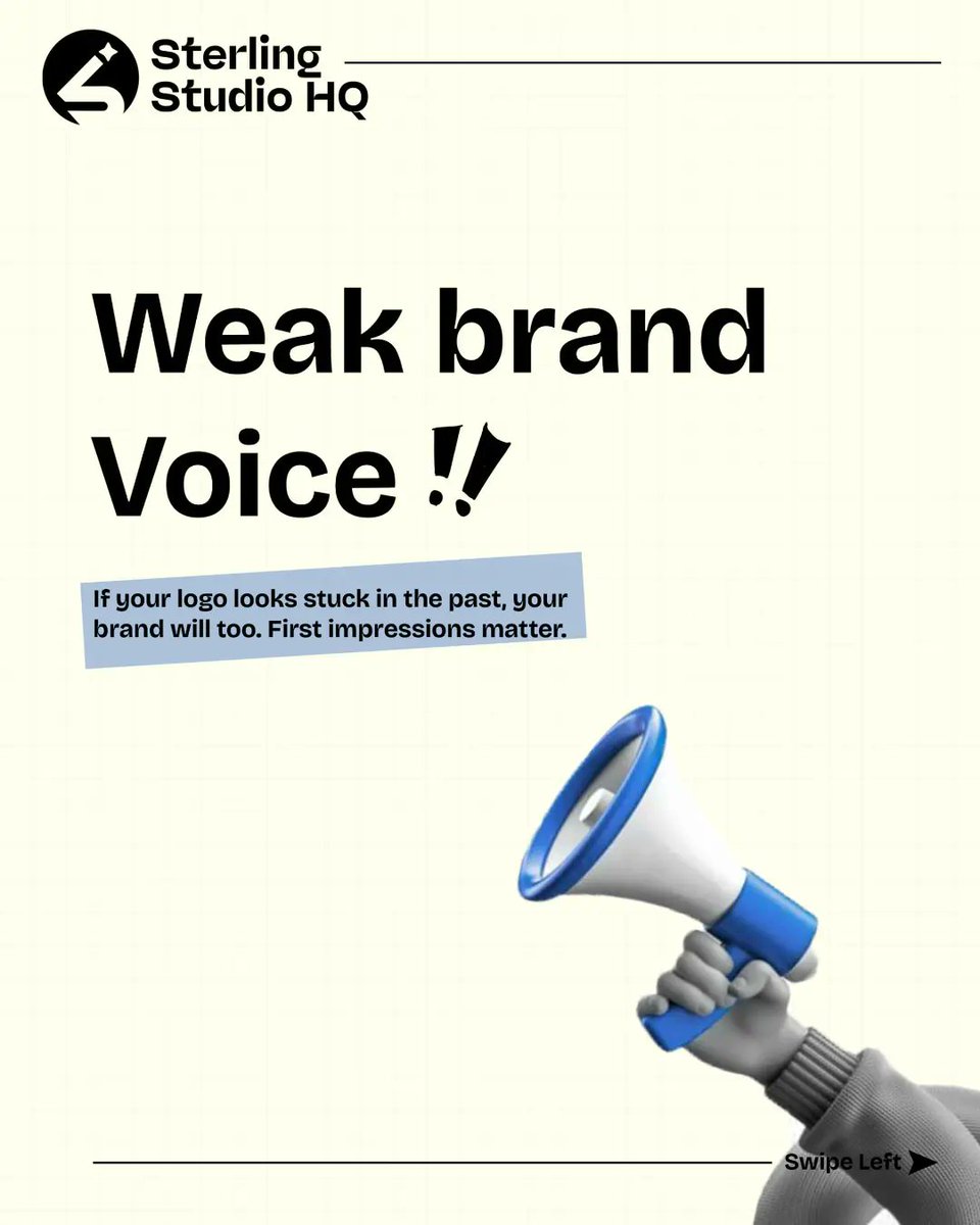 Sterlingstudio_'s tweet image. Is your brand working for you, or against you? 📉

Your visual identity is often the very first handshake you have with a potential client.

Ready to build a brand that actually scales? Let’s work.⚡️

#branding #rebrand #graphicdesign #brandidentity #visualidentity #marketingtips