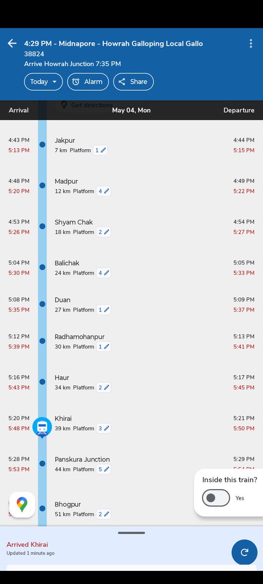 SparkElevate_Su's tweet image. Train #38824 Running late.... @AshwiniVaishnaw
@narendramodi @serailwaykol @kgprail @drmhowrah @RailwaySeva #help #latezone #latesoutheasternrailway Disgusting Railway Service South Eastern Railway. South Eastern Railway (SER) services are extremely poor. already 30 minutes late.