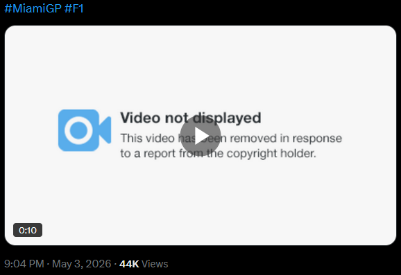 Torque_is_Cheap's tweet image. Copyright Mondays 😆
Anyone else get their content removed?
It seems a bit pathetic given it's already garnered 44k views 🤷‍♂️
#MediaBias #MaxipadDamageControl #F1 #MiamGP