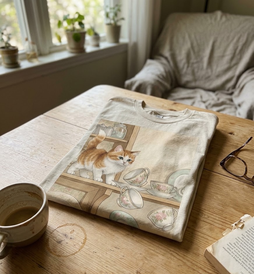 askalany_lina's tweet image. Stepping out of a forgotten library and into the golden hour where vintage charm meets modern mystery. Allure the past with this "Whimsical Victorian Cat" tee. Shop here: redbubble.com/i/t-shirt/Misc… #DarkAcademia #VictorianAesthetic #VintageStyle #CottagecoreArt #RedbubbleArtist🕯️📖