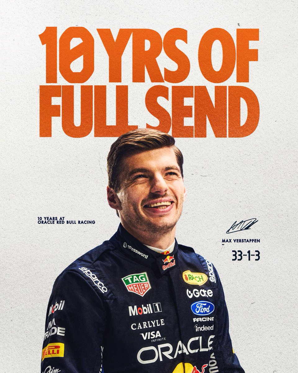 redbullracing's tweet image. Decade-defining 👊

Max joined the Team on this day in 2016 🦁

#F1 || #RedBullRacing