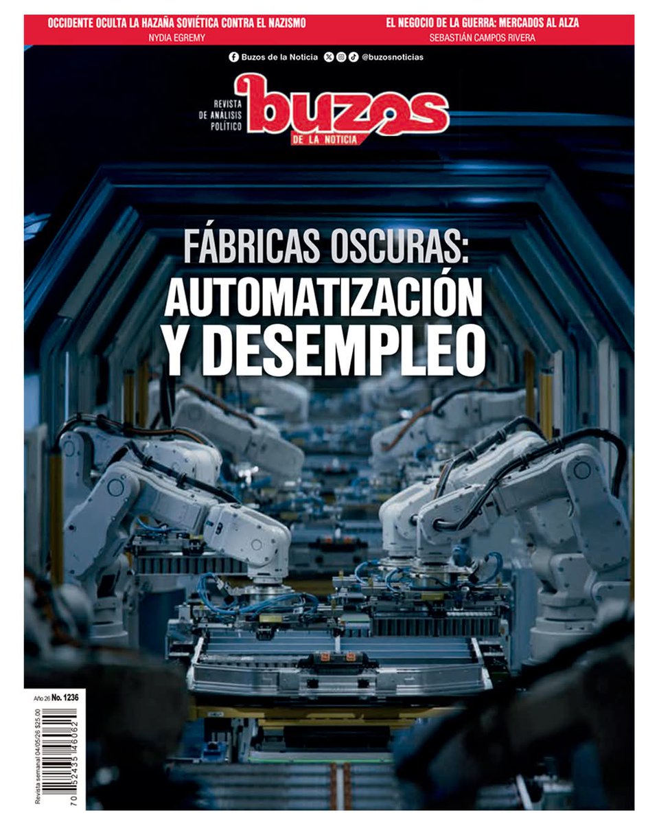 🔴#buzos | “Fábricas oscuras”: automatización y desempleo

En la fábrica oscura el trabajo vivo de los trabajadores ha sido sustituido casi totalmente por trabajo muerto contenido en las máquinas.

Ya disponible la edición 1,236
📎buzos.com.mx/noticia/fabric…