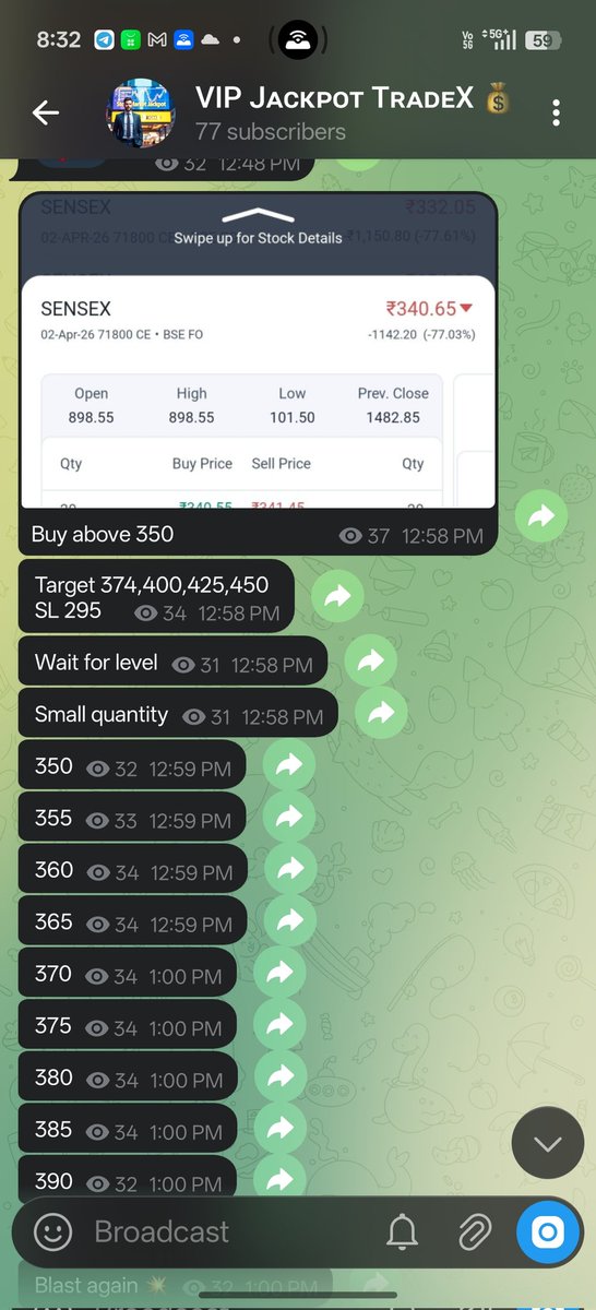 SN_Market_xpert's tweet image. 🚨 Tomorrow’s Nifty Expiry = Opportunity 🚨

Zero-to-Hero trades possible ⚡
But only with right timing ⏱️

We’ve got you covered 👇
📲 t.me/growwoption

#NiftyExpiry #Options #StockMarketIndia #IntradayTrading