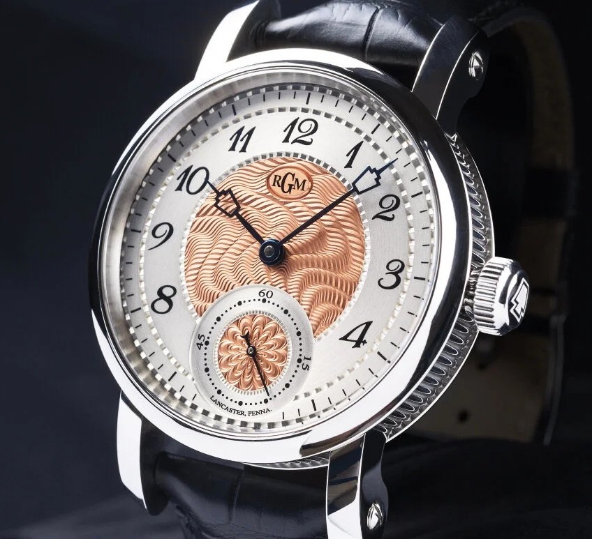 RGMWatchCompany's tweet photo. RGM PS-801-E, Galvanic Rose and Silver color dial. One of our favorite combinations! 

#rgmwatchco #rgmwatches #rgmwatch #watch #wristwatch #wristwatches #watchmaking #watchmaker #independentwatchmaking
#guilloche #guillochedial #cadranguilloche #engineturning #engineturneddial https://t.co/QGUUAgfIdk