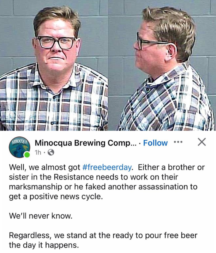BREAKING: Kirk Bangstad, the far-left owner of Monocqua Brewing Company who's been arrested multiple times and wants Trump to be ass*ssinated, is now running for governor of Wisconsin.