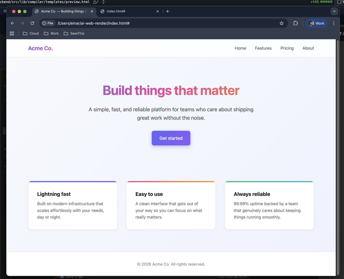 drdator's tweet photo. @sama ChatGPT Image 2.0 is wild. Pasted raw HTML/CSS and asked it to generate a screenshot. Real render vs generated image below. Let's build a browser that renders pages like this. https://t.co/UsagQyAhUq