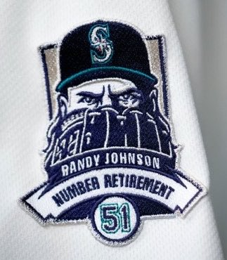 nut_history's tweet photo. Probably one of the best patches ever seen on a jersey.

Couldn't describe Randy Johnson more than that https://t.co/KK5F08U7Xb