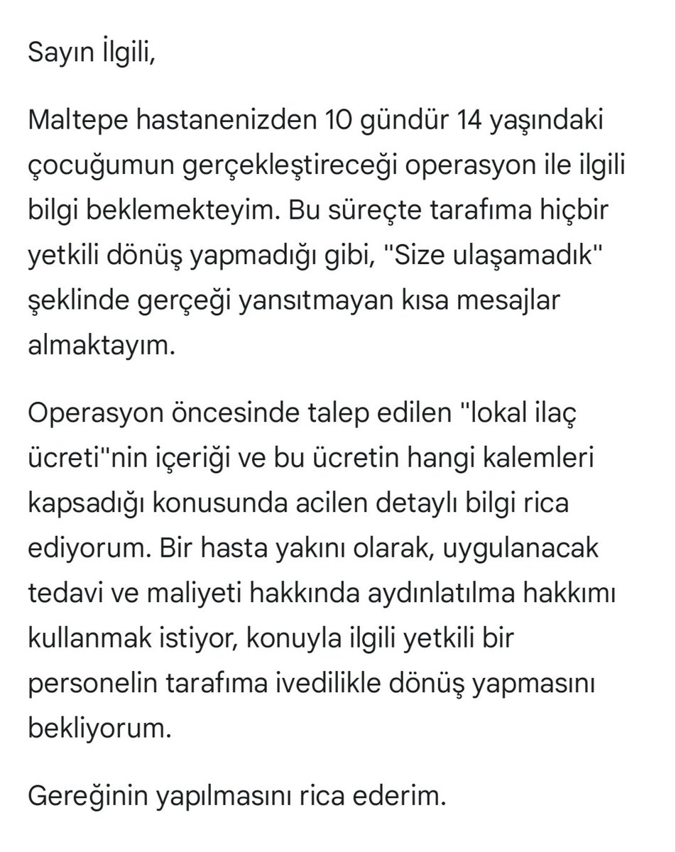 desingblu's tweet photo. Maltepe hastanenizden 10 gündür 14 yaşındaki çocuğumun gerçekleştireceği operasyon ile ilgili bilgi beklemekteyim. Bu süreçte tarafıma hiçbir yetkili dönüş yapmadığı gibi, "Size ulaşamadık" şeklinde gerçeği yansıtmayan....
@MP_Destek
#medicalpark 
@saglikbakanlig2
@MedicalParkHG https://t.co/NUD1T8IVCS