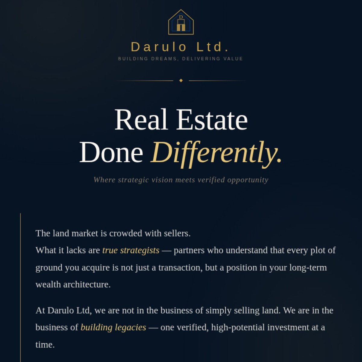 Darulo_ltd's tweet photo. Welcome to Darulo Ltd

Where today’s decision becomes tomorrow’s wealth. we help you secure your future.

Because one smart investment today can change everything tomorrow. https://t.co/KVQZAqsnAs