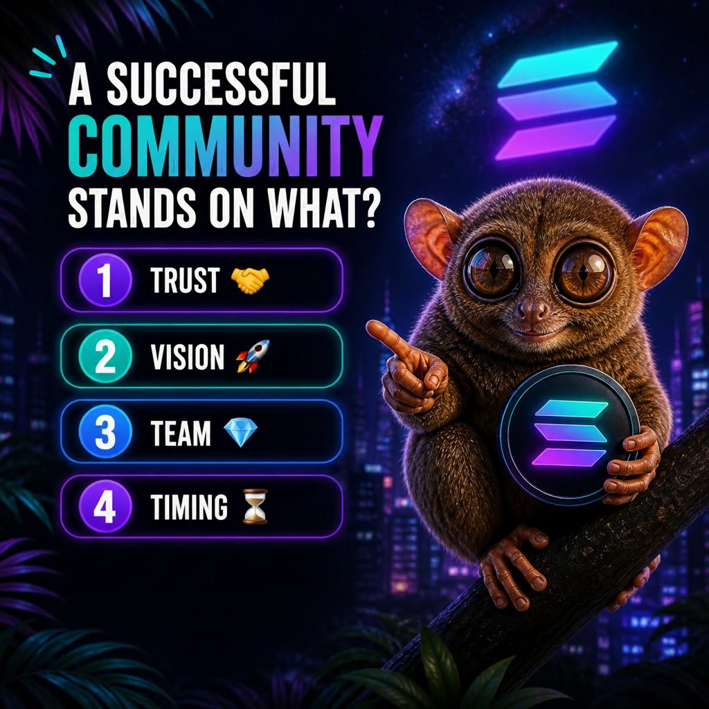 A successful community stands on what?

1️⃣ Trust 🤝
2️⃣ Vision 🚀
3️⃣ Team 💎

Which one do you think is the most important? 👇