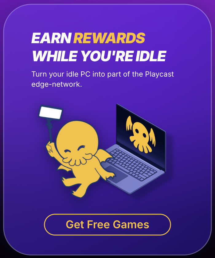 playcastio's tweet photo. Playcast Hosts earn rewards for being part of our edge-network. 
When your PC is inactive, Playcast securely runs in a sandboxed Windows account on your machine — isolated from your files, safe from others, and automatically relinquishes control when you return.

Enable a new world of instant play. Join the network and start earning rewards: https://t.co/gIjF31uXym