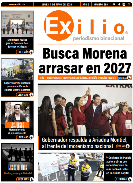MxExilio's tweet photo. ¡Buenos días!  Te invitamos a leer,  nuestra #Portada interactiva del #Lunes 4 de mayo.

🗳️Busca @PartidoMorenaMx arrasar en 2027
👏Gobernador respalda a @A_MontielR, al frente del morenismo nacional (@armentapuebla_)
🫶@Gob_Puebla acelera obras con reconstrucción de más de 5 mil calles en la ciudad capital
🙂@Claudiashein  culmina gira en Quintana Roo, Estado de México y Chiapas
👍Supervisa @pepechedrauimx  intervención del Tren Capitalino de Pavimentación en la colonia Vicente Guerrero
✍️#Columnistas | @Alvaro_Rmz_V escribe: Morena levanta el puño izquierdo
🙋‍♀️#LosExiliados | Sinaloa, ¡vaya qué historia!

Descarga la portada 👉 https://t.co/eylBt44Hsr