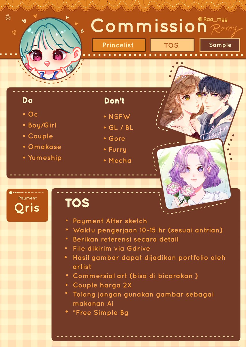 𝗖𝗼𝗺𝗺𝗶𝘀𝘀𝗶𝗼𝗻 𝗢𝗽𝗲𝗻!!🌻
[ ♥︎ + ⇄ are very appreciated ] 🫰🤎🧡🔁

Haii, aku Open 𝗖𝗼𝗺𝗺𝗶𝘀𝘀𝗶𝗼𝗻 𝗹𝗼𝗰𝗮𝗹 🇮🇩
Jika tertarik bisa langsung 💌 dm, atau bisa chat di sini yahh wa.me/628819889024 
makasih 🫰

#commissionopen #zonauang️ #artidn