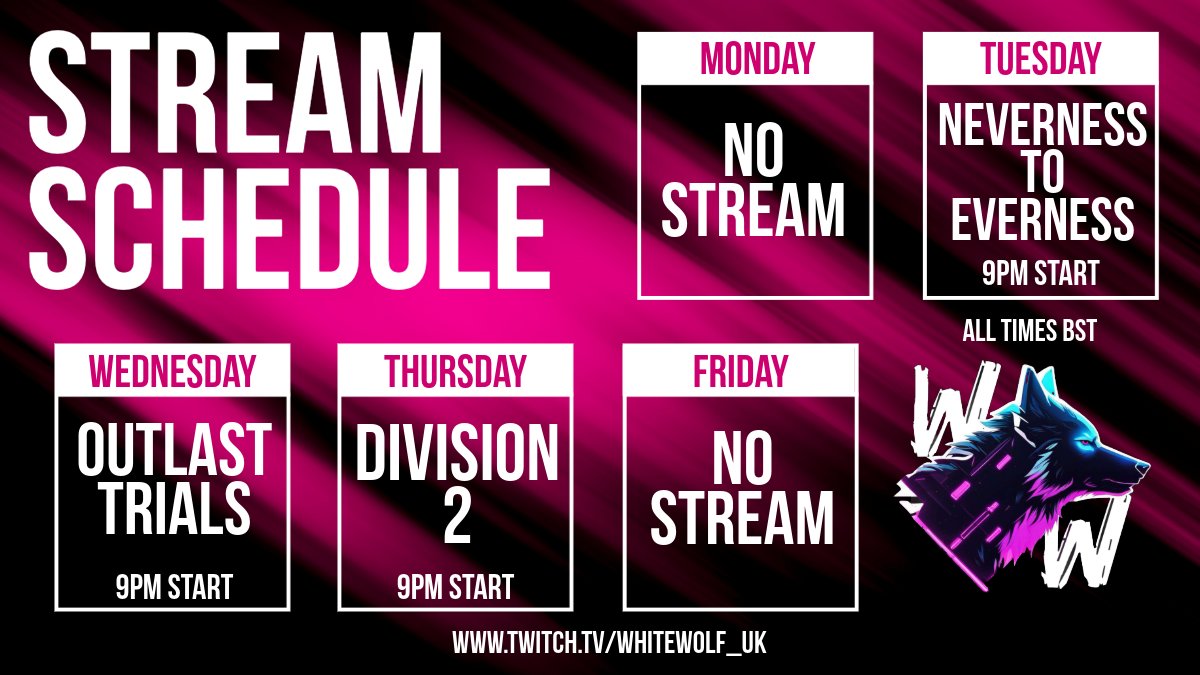 Whitewolf_UK's tweet image. 🔥 THIS WEEK! 🔥
As long as twitch works or I'll stream on YouTube *links on profile*
Hope to see you there!!! ❤️❤️❤️ 
#twitch #streamer #twitchstreamer #UbisoftPartner
