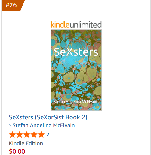 stefanangelinaM's tweet image. Thank you
Sale is over
'SeXsters' peaked inside Amazon's top fifty #bestsellers in 3 categories
#26 Erotic scifi
#28 Alien invasion scifi 
and #49 in Action &amp;amp; Adventure Erotica  
Please check out one of my many other titles at 
amazon.com/stores/Stefan-… 
#authors 💕 #reviews 
Enjoy