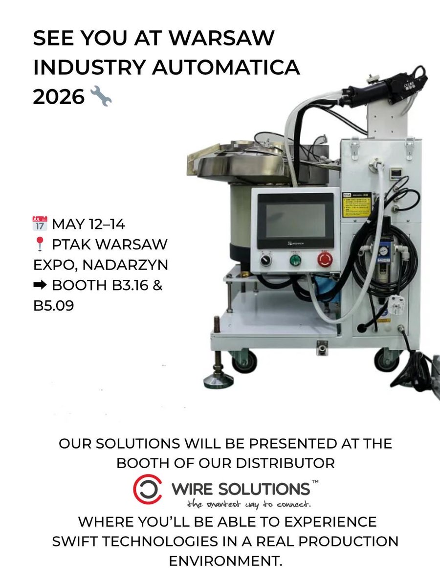 csxqcok's tweet image. See you in Europe this May 🇪🇺

🇩🇪 interpack (Düsseldorf)
May 7–13 | Hall 18a G21

🇵🇱 Warsaw Industry Automatica
May 12–14 | B3.16 &amp;amp; B5.09

SWIFT automatic cable tie solutions – live demo.

#Automation #Manufacturing #Industry40