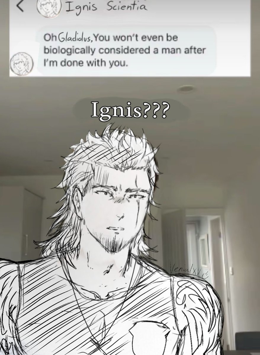 VenialXV's tweet photo. he's so cooked, Ignis is going to cook him guys😰 https://t.co/8AV8RYLcuW