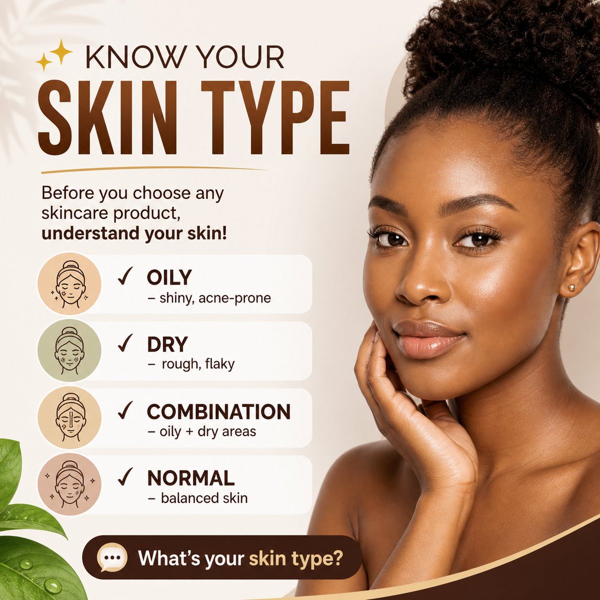 samawusi9's tweet image. Know Your Skin Type!!!
“Before buying any skincare product, know your skin type!”
#skincaretips