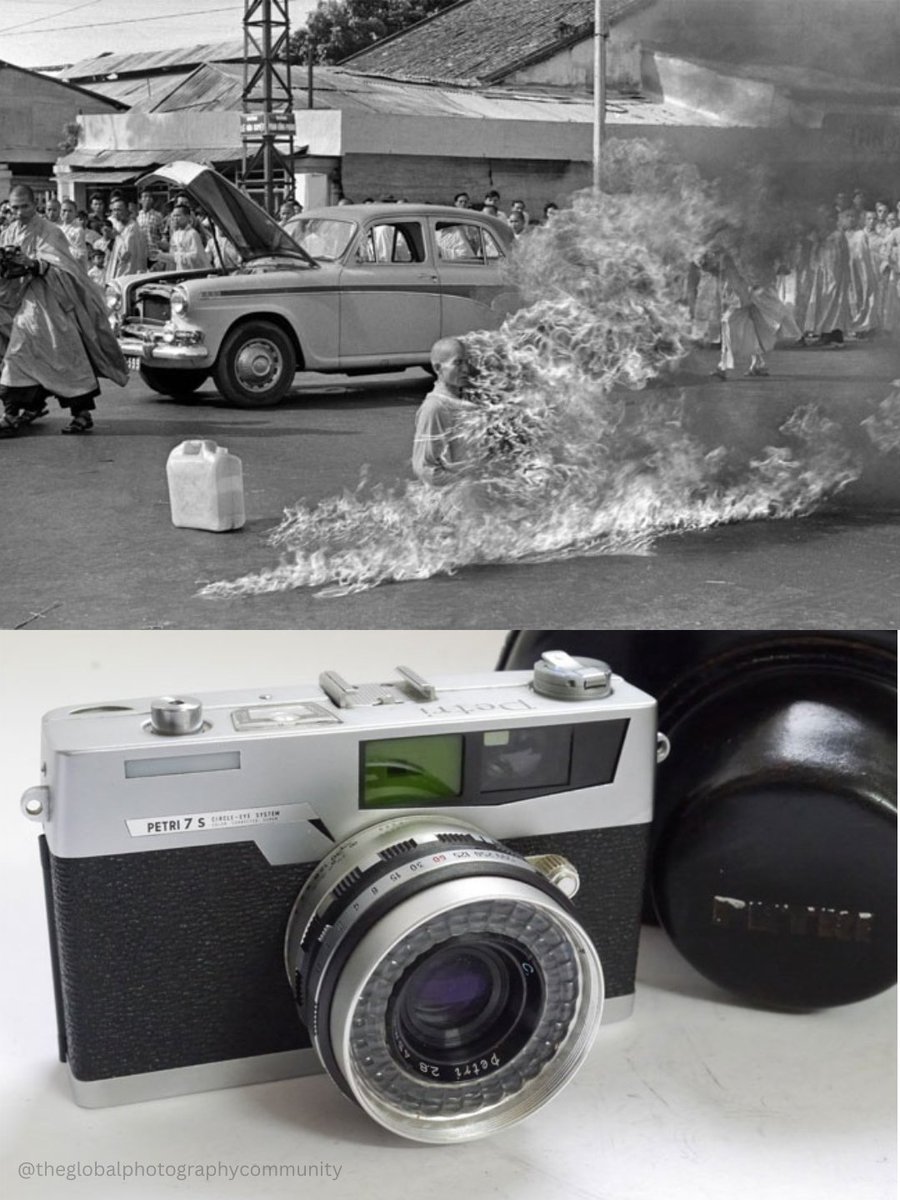 3. "Burning Monk" By Malcolm Browne, 1963 / Petri — Black-and-white film (approx. 10 rolls; likely Kodak Tri-X or equivalent)