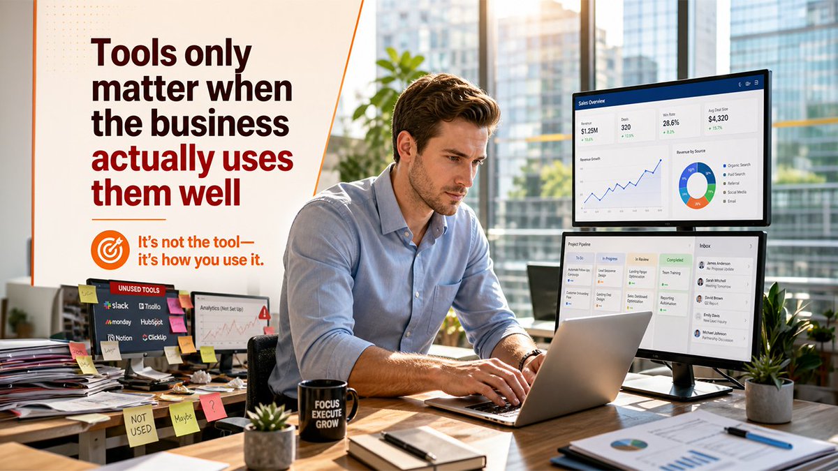 OutrightSystem's tweet image. Tools do not create results.
Usage does.

A strong system in the wrong hands becomes clutter.
A simple tool used well can change the business.

Adoption always beats acquisition.

#Business #Productivity #Leadership
