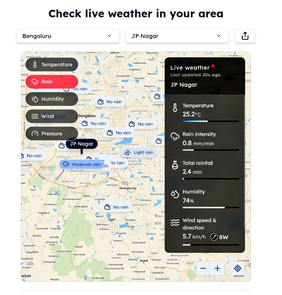 J P nagar started getting moderate showers.