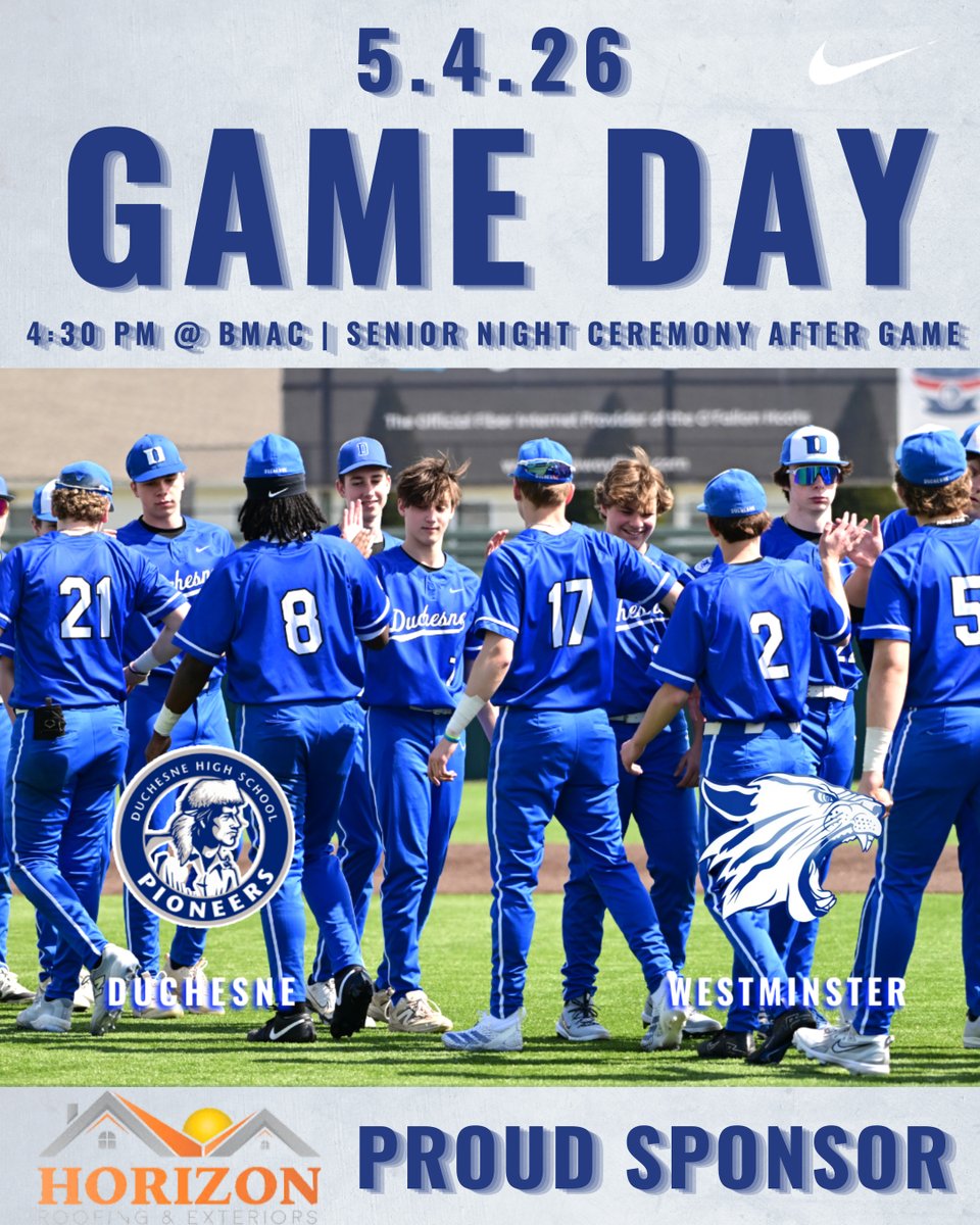 DuchesneBasebal's tweet image. Playing for the win, staying for the seniors. 🎓 Let’s go, #DHSPioneers!⚾

Special thanks to Horizon Roofing &amp;amp; Exteriors for proudly sponsoring this Duchesne Baseball game day post.
🔗 bit.ly/4iUZ7VXRE

#SeniorNight #GameDay #Baseball #LetsPlay