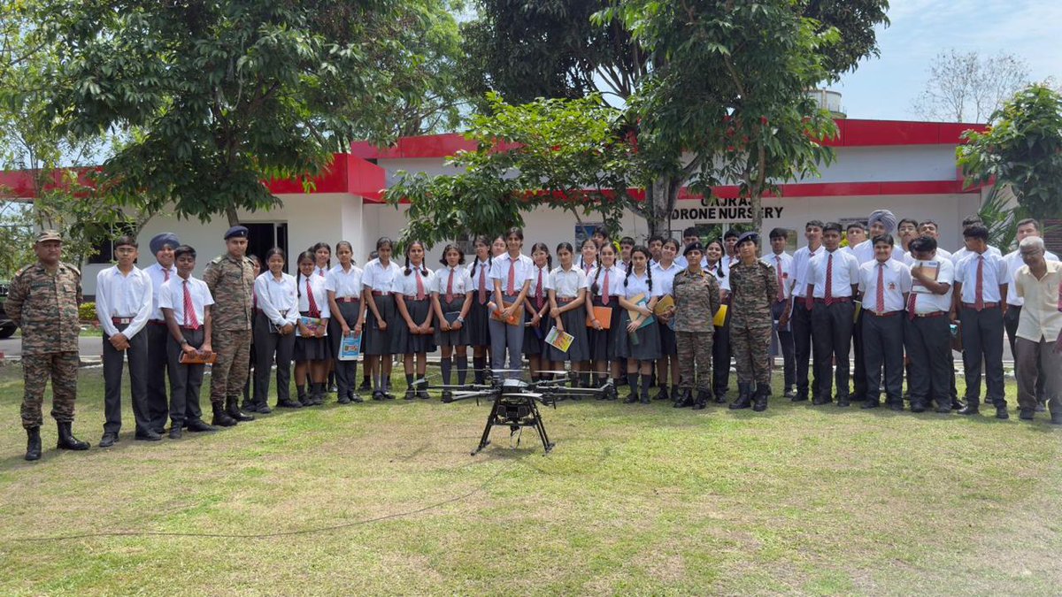 APSMISSAMARI's tweet photo. APS Missamari organized a technical visit to Gajraj Drone Technology Nursery. A total of 43 students (12 from Class 11, 31 from Class 9) explored UAV mechanics and operations, gaining firsthand exposure to modern technology. 
#APSMissamari #UAV #GajrajCorps https://t.co/v25G2x8bT0