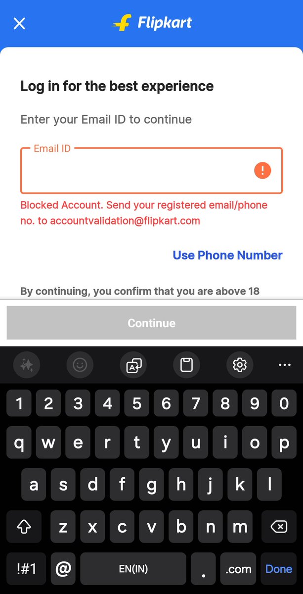 Prince140405's tweet image. @Flipkart @flipkartsupport
 My Flipkart account has been suddenly blocked without any reason. I have already contacted support via email but haven’t received a resolution yet.

Kindly look into this issue and help me restore my account at the earliest. #Flipkart #CustomerSupport