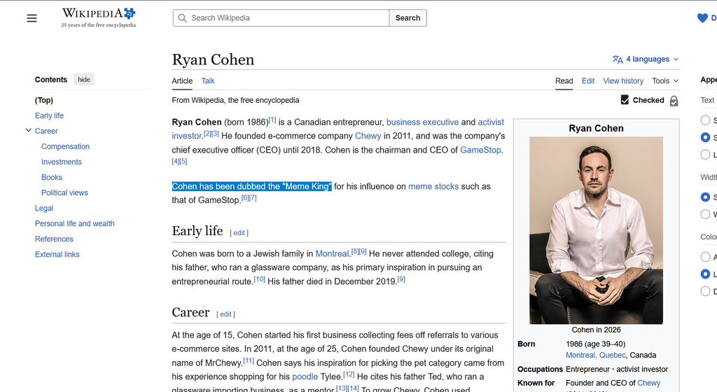 salatiga76's tweet photo. @ryancohen is Officially the King of memes now 
$Cohen  High Risk Gamble DYOR
CA : 8h7JK5fhiLtskvYsBmvhN7D4FSnsPw5eVghmpbKspump

#gamestop #cohen #ebay #meme https://t.co/DpvwdMU7KW